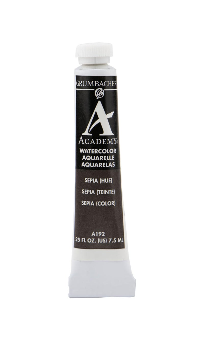 Grumbacher Academy Watercolor Paint, 7.5ml/0.25 Ounce, Sepia Hue (A192) - Image 1